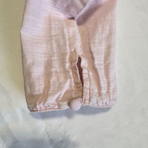 Girls Pink Hand Made Embroidered Long Sleeve Shirt  Floral Plants Sz XL-XXL - Picture 5 of 11